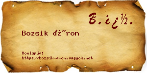 Bozsik Áron névjegykártya